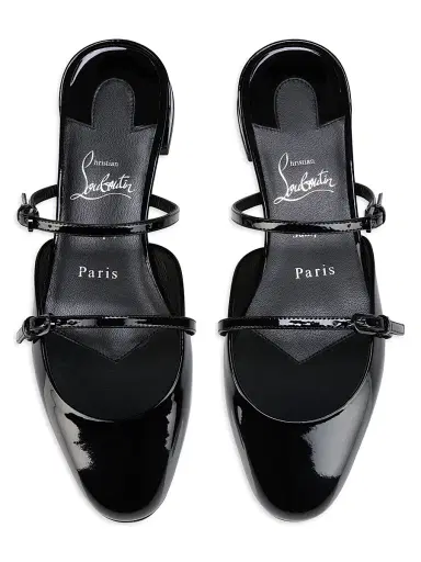 Christian Louboutin Women's Jane Nina Patent Leather Mules - Black | Thumbnail 4