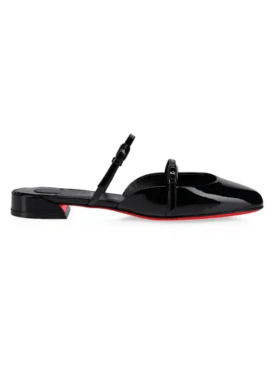 Christian Louboutin Women's Jane Nina Patent Leather Mules - Black | Thumbnail 1