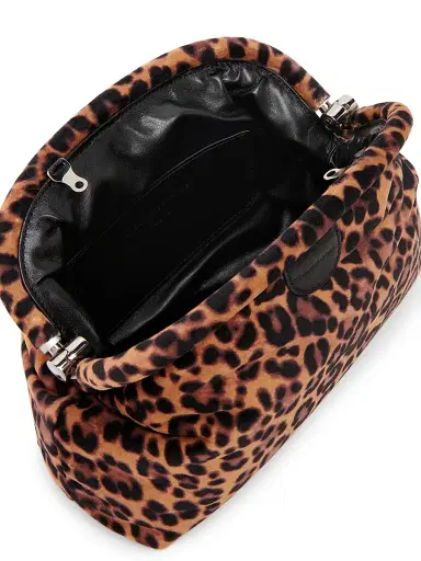 Stella McCartney Women's Falabella Leopard-Print Velvet Convertible Clutch | Thumbnail 4 Stella McCartney Women's Falabella Leopard-Print Velvet Convertible Clutch | Thumbnail 4