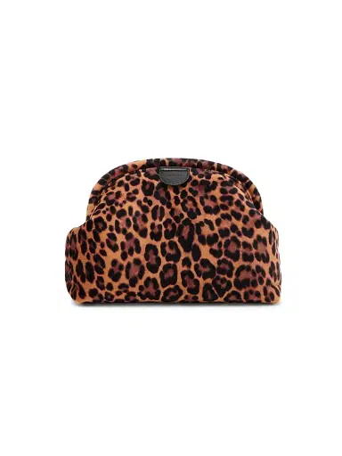 Stella McCartney Women's Falabella Leopard-Print Velvet Convertible Clutch | Thumbnail 1 Stella McCartney Women's Falabella Leopard-Print Velvet Convertible Clutch | Thumbnail 1