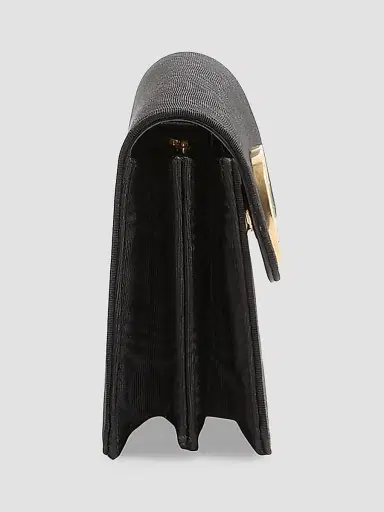 Valentino Garavani Women's VLogo Signature Chain Wallet in Moiré Fabric - Black | Thumbnail 3