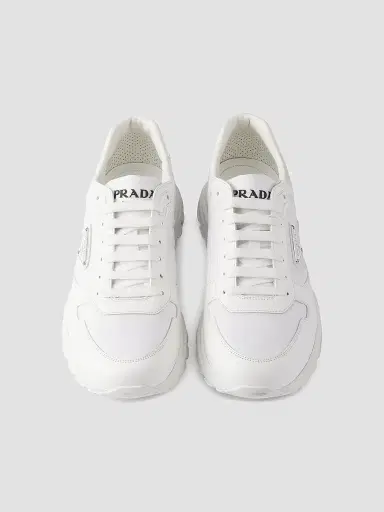 Prada Men's Prax Re-Nylon and Leather Sneakers - White - Size 13 | Thumbnail 4