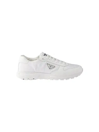 Prada Men's Prax Re-Nylon and Leather Sneakers - White - Size 13 | Thumbnail 1