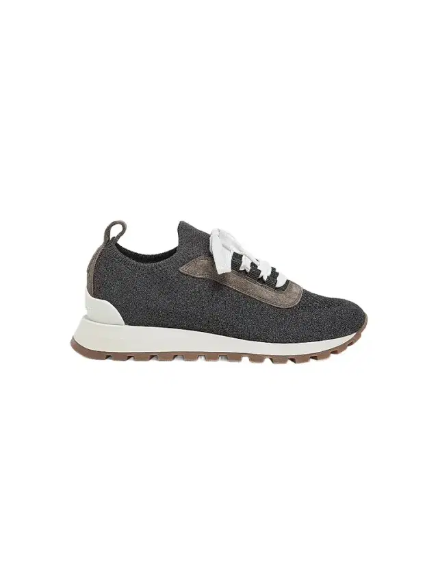 Brunello Cucinelli Women's Cotton Low-Top Sneakers - Volcano
