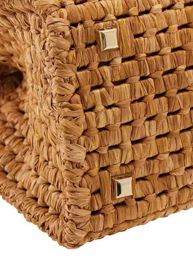 Ferragamo Women's Studio Box Open-Weave Raffia Top-Handle Bag | Thumbnail 7 Ferragamo Women's Studio Box Open-Weave Raffia Top-Handle Bag | Thumbnail 7