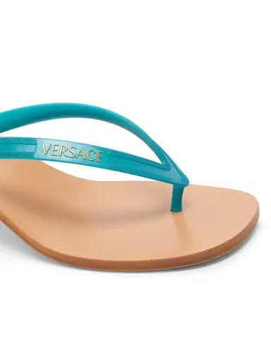 Versace Women's 40MM Logo Sandals - Aquamarine - Size 11 | Thumbnail 5 Versace Women's 40MM Logo Sandals - Aquamarine - Size 11 | Thumbnail 5