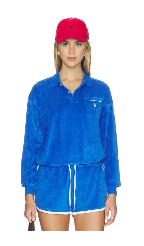 Cotton Terry Long Sleeve Polo