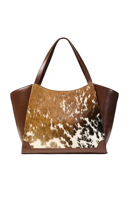 July Juliette Open Winged Cow Print Tote