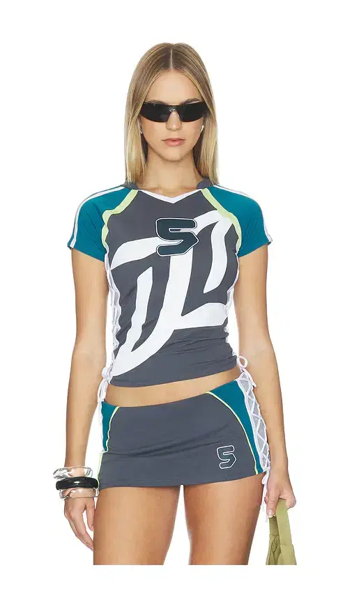 Jaded London Lace Up Football Baby Tee