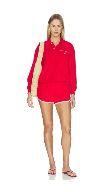 Polo Ralph Lauren Cotton Terry Long Sleeve Collared Polo | Thumbnail 4