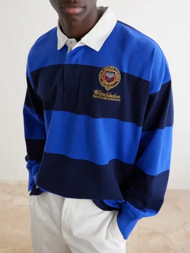 Polo Ralph Lauren Wimbledon Logo-Embroidered Striped Cotton Polo-Shirt - Men | Thumbnail 5