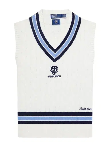 Polo Ralph Lauren Wimbledon Logo-Embroidered Cable-Knit Cotton Sweater Vest - Men | Thumbnail 1