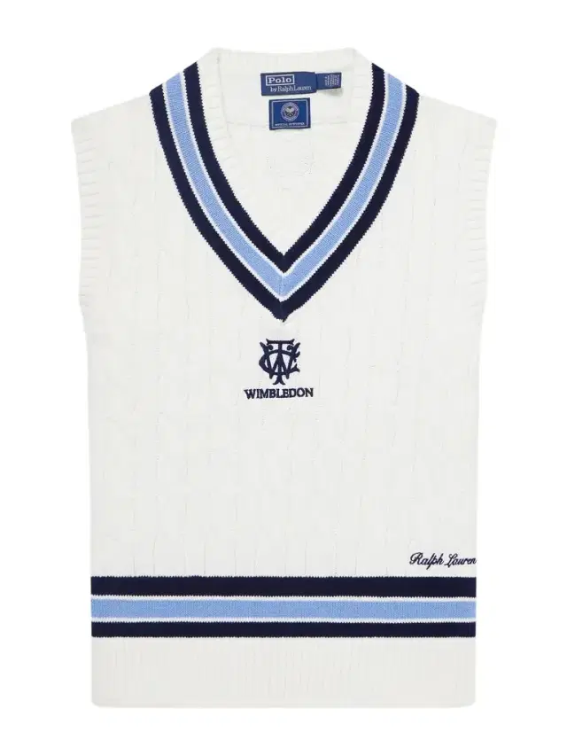 Polo Ralph Lauren Wimbledon Logo-Embroidered Cable-Knit Cotton Sweater Vest - Men