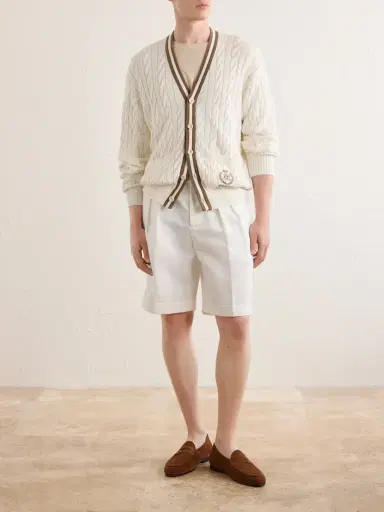 Ralph Lauren Purple Label Wimbledon Capsule Cotton and Silk Cardigan - Men | Thumbnail 2