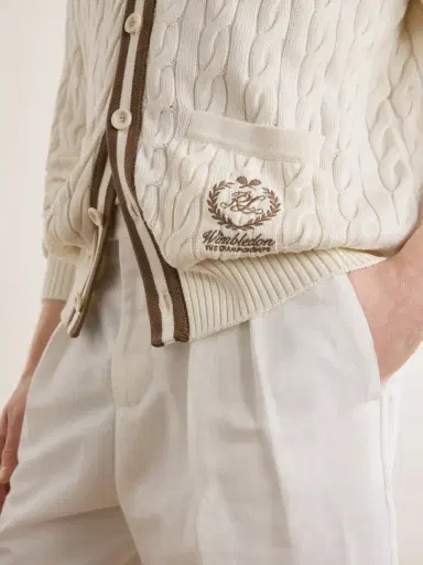 Ralph Lauren Purple Label Wimbledon Capsule Cotton and Silk Cardigan - Men | Thumbnail 5