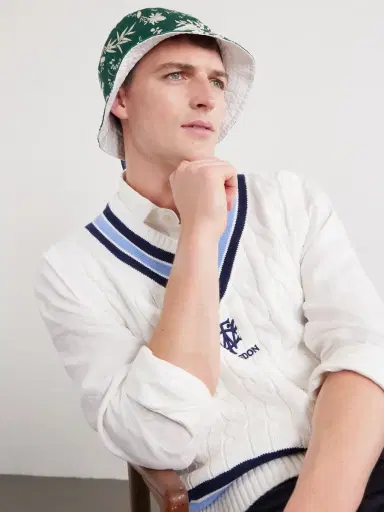 Polo Ralph Lauren Wimbledon Logo-Embroidered Reversible Cotton-Twill Bucket Hat - Men | Thumbnail 3