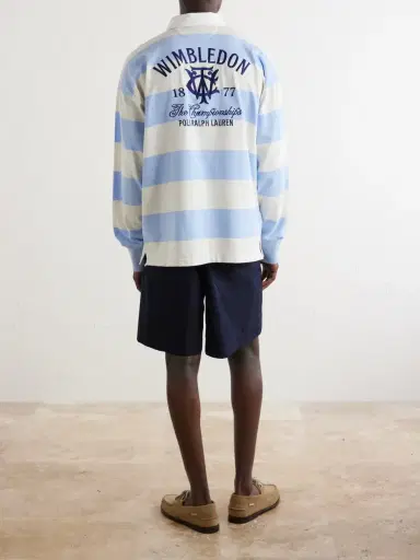 Polo Ralph Lauren Wimbledon Logo-Embroidered Striped Cotton Polo Shirt - Men | Thumbnail 4