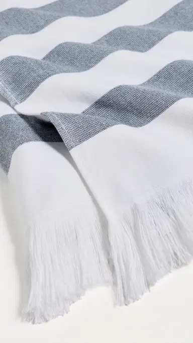 Weezie Beach Towel Coastal Navy Stripe One Size | Thumbnail 3