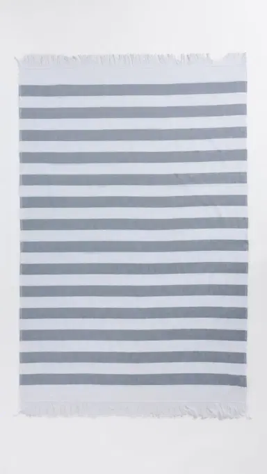Weezie Beach Towel Coastal Navy Stripe One Size | Thumbnail 4