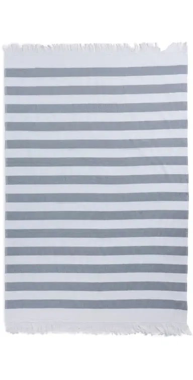 Weezie Beach Towel Coastal Navy Stripe One Size | Thumbnail 1