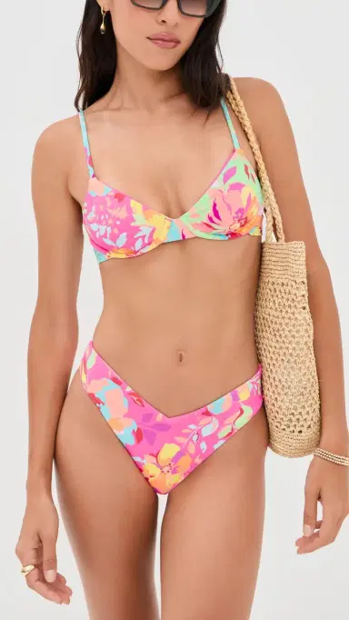Beach Riot Vanessa Bikini Bottoms Bloom Lagoon | Thumbnail 4