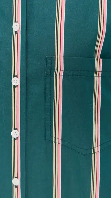 Madewell x Shopbop Easy Shirt In Mid-Weight Poplin Retro Stripe Deep Lagoon | Thumbnail 6 Madewell x Shopbop Easy Shirt In Mid-Weight Poplin Retro Stripe Deep Lagoon | Thumbnail 6