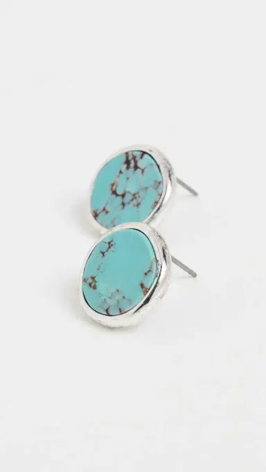 SHASHI Grand Turquoise Studs Turquoise One Size | Thumbnail 4