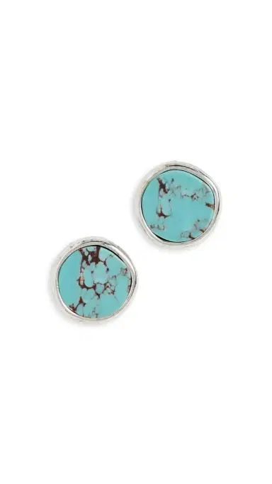 SHASHI Grand Turquoise Studs Turquoise One Size | Thumbnail 5