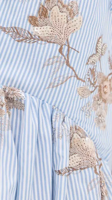 Aknvas Lamia Poplin Embroidered Top Blue and White 0 | Thumbnail 6