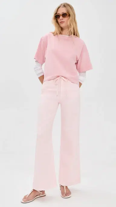 Madewell x Shopbop The Boxy Crop Tee in Allday Jersey Dreamy Pink L | Thumbnail 5