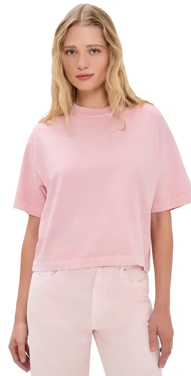 Madewell x Shopbop The Boxy Crop Tee in Allday Jersey Dreamy Pink