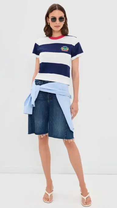 Mother The Boxy Goodie Goodie Tee Jer True Blue And Fluff S | Thumbnail 5