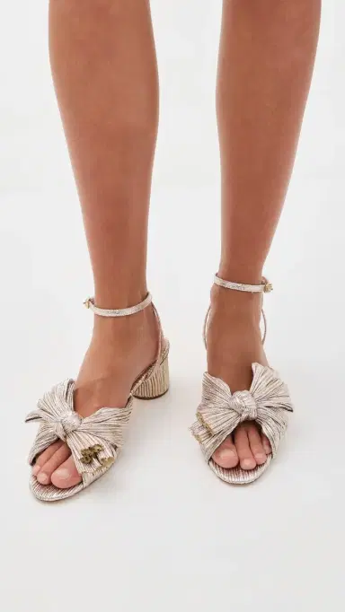 Loeffler Randall Dahlia Pleated Knot Mules Champagne 5 | Thumbnail 3 Loeffler Randall Dahlia Pleated Knot Mules Champagne 5 | Thumbnail 3