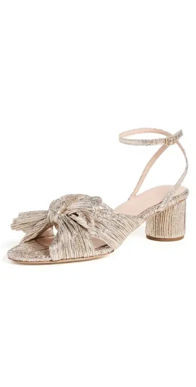 Loeffler Randall Dahlia Pleated Knot Mules Champagne 5 | Thumbnail 1 Loeffler Randall Dahlia Pleated Knot Mules Champagne 5 | Thumbnail 1