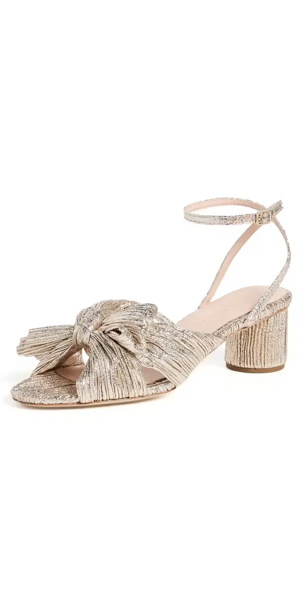 Loeffler Randall Dahlia Pleated Knot Mules Champagne