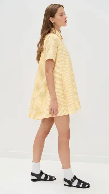 English Factory Striped Mini Dress Yellow Stripe | Thumbnail 4