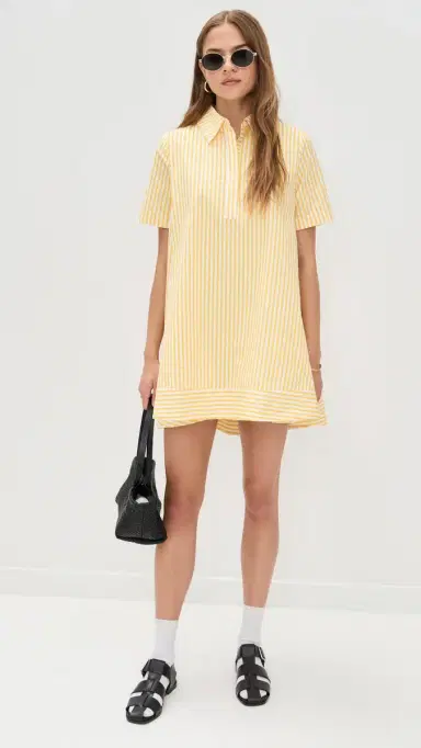 English Factory Striped Mini Dress Yellow Stripe | Thumbnail 5