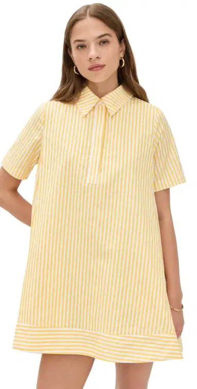 English Factory Striped Mini Dress Yellow Stripe | Thumbnail 1