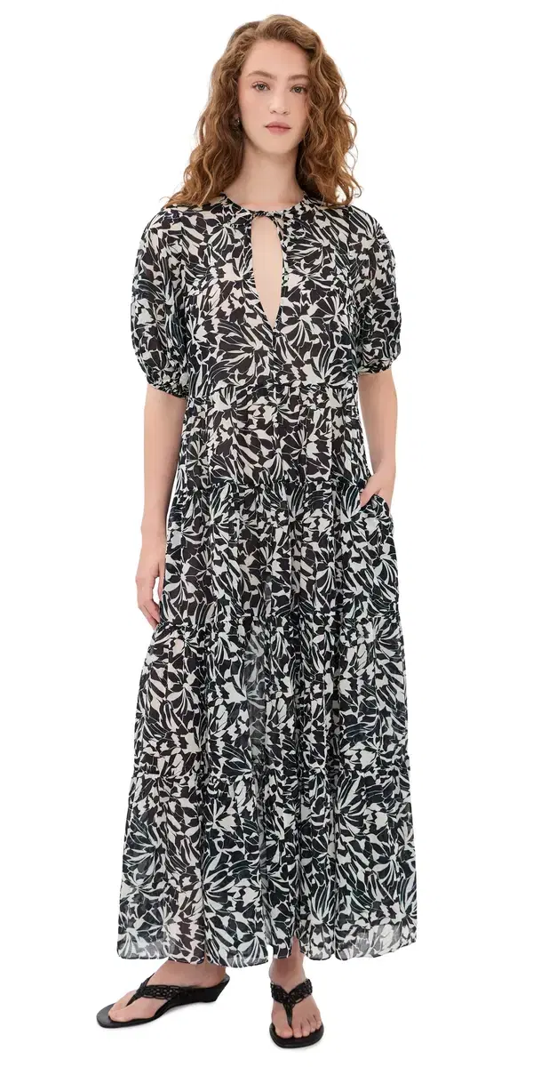 Ulla Johnson Neera hort leeve Coverup Dress Mercury