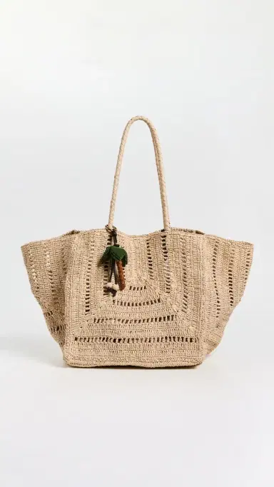 Madewell x Shopbop Large Eyelet Raffia Tote w/ Bag Charm | Thumbnail 2 Madewell x Shopbop Large Eyelet Raffia Tote w/ Bag Charm | Thumbnail 2