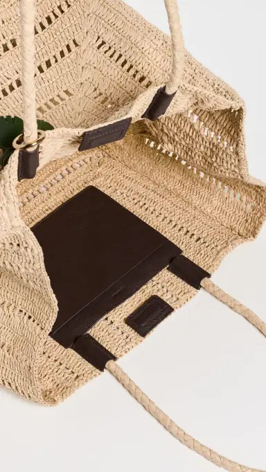 Madewell x Shopbop Large Eyelet Raffia Tote w/ Bag Charm | Thumbnail 6 Madewell x Shopbop Large Eyelet Raffia Tote w/ Bag Charm | Thumbnail 6