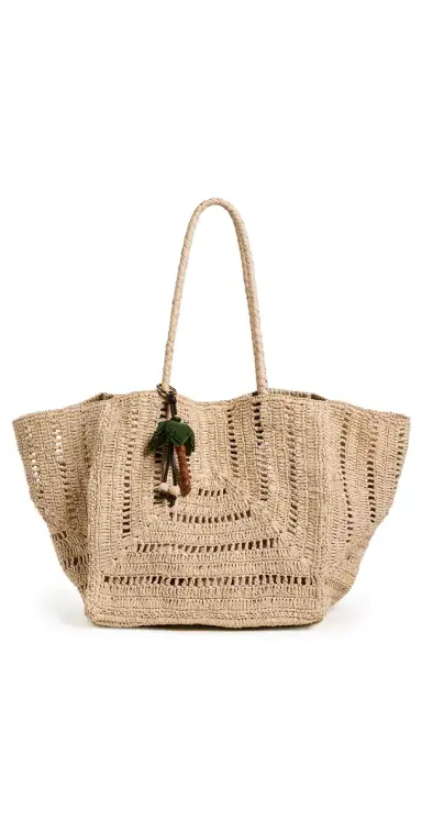 Madewell x Shopbop Large Eyelet Raffia Tote w/ Bag Charm | Thumbnail 1 Madewell x Shopbop Large Eyelet Raffia Tote w/ Bag Charm | Thumbnail 1