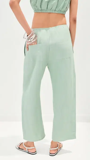 LE BOP Kelsey Cropped id Rise Pants Frosty Green | Thumbnail 3