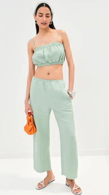 LE BOP Kelsey Cropped id Rise Pants Frosty Green | Thumbnail 5