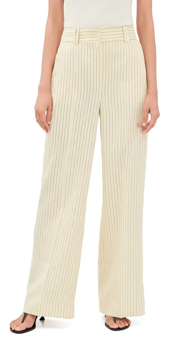Favorite Daughter The Fine Line Pants Cream Pinstripe
