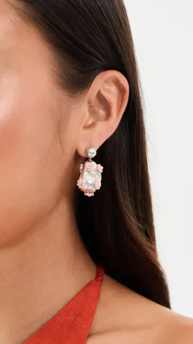 Tory Burch Curiosity Beaded Pearl Drop Earrings | Thumbnail 3