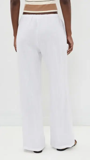 perfectwhitetee Lorana Linen Drawstring Pants White | Thumbnail 3