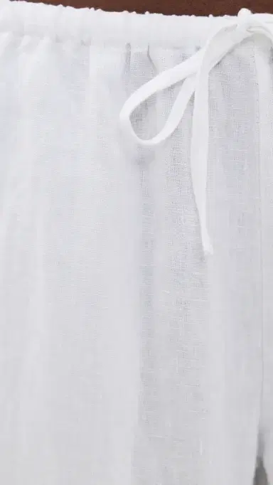 perfectwhitetee Lorana Linen Drawstring Pants White | Thumbnail 6