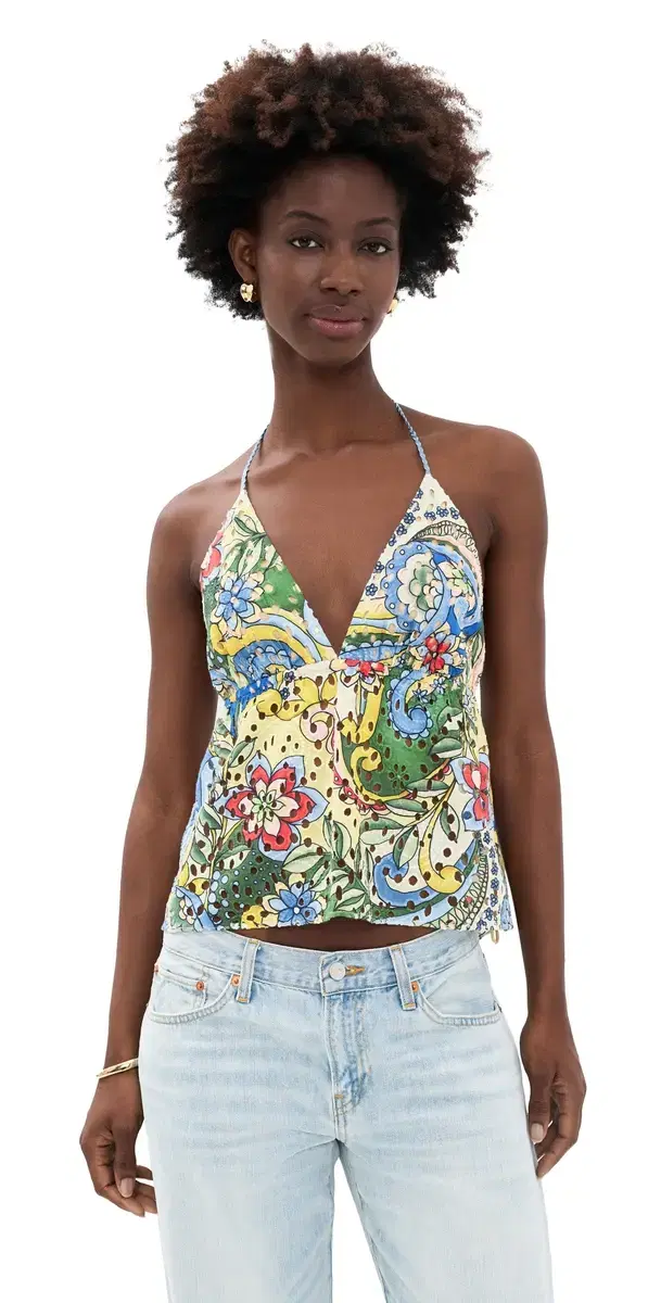 ALICE + OLIVIA Karolina Halter Top Heat Wave