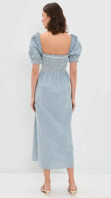 Hill House Home The Scarlett Midi Nap Dress Teal Gingham | Thumbnail 3 Hill House Home The Scarlett Midi Nap Dress Teal Gingham | Thumbnail 3